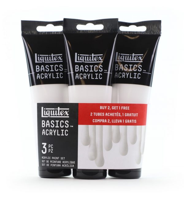 Liquitex Basics Acrylic 3x118ml Triple Pack Titanium White Set